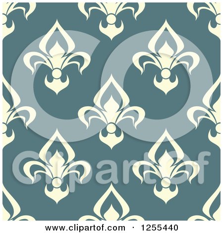 Clipart of a Seamless Fleur De Lis Background Pattern - Royalty Free Vector Illustration by Vector Tradition SM