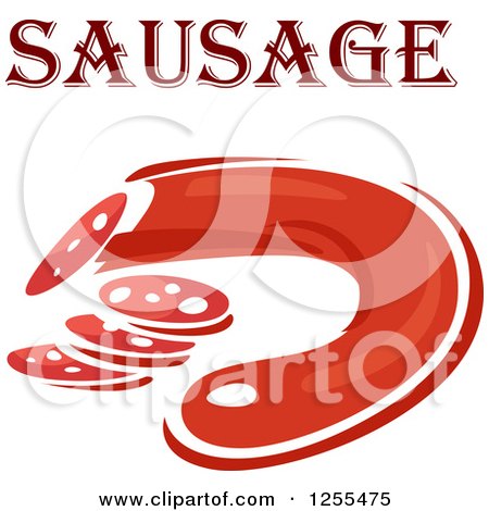 Clipart of a Curved Sausage and Text - Royalty Free Vector Illustration by Vector Tradition SM