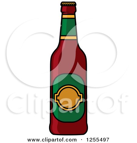 Clipart of a Cartoon Beer Bottle - Royalty Free Vector Illustration by Vector Tradition SM