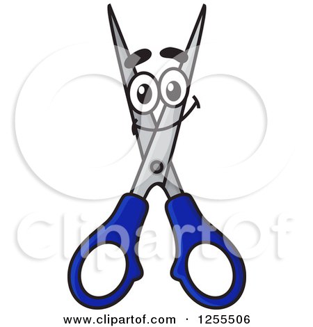 Clipart of a Happy Pair of Scissors - Royalty Free Vector Illustration by Vector Tradition SM