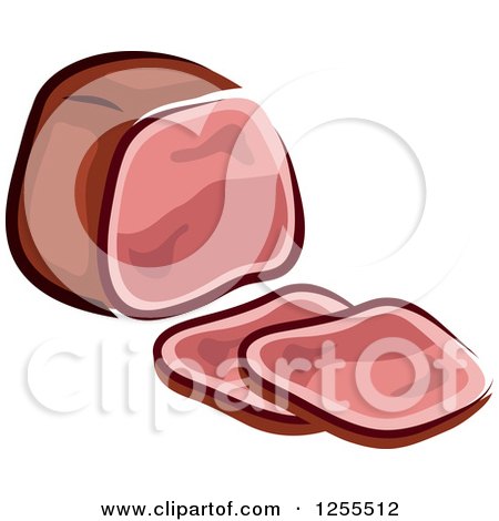Clipart of a Sliced Ham - Royalty Free Vector Illustration by Vector Tradition SM