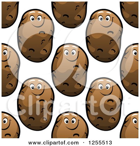 Clipart of a Seamless Happy Potato Pattern - Royalty Free Vector Illustration by Vector Tradition SM