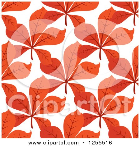 Clipart of a Seamless Pattern Background of Orange Autumn Leaves - Royalty Free Vector Illustration by Vector Tradition SM
