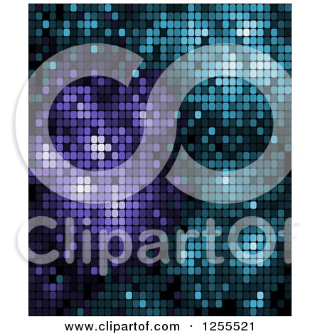 Clipart of a Purple and Blue Pixel Background - Royalty Free Vector Illustration by Vector Tradition SM
