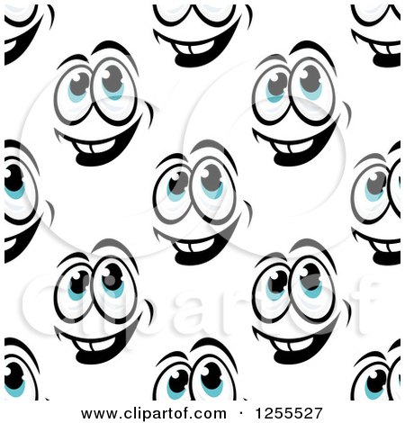 Clipart of a Seamless Happy Face Background Pattern - Royalty Free Vector Illustration by Vector Tradition SM