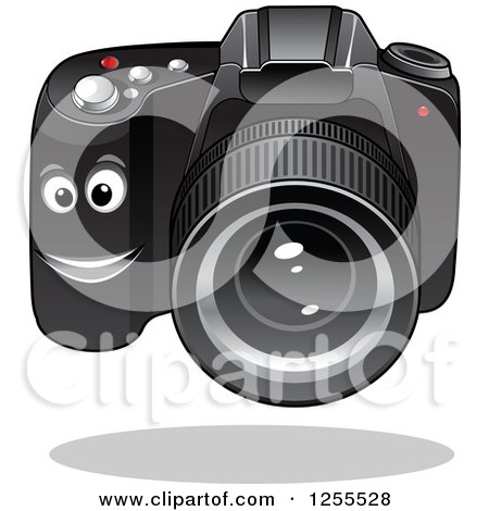 Clipart of a Happy Dslr Camera - Royalty Free Vector Illustration by Vector Tradition SM