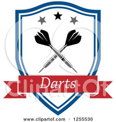 Clipart of Darts in a Shield with a Text Banner - Royalty Free Vector Illustration by Vector Tradition SM