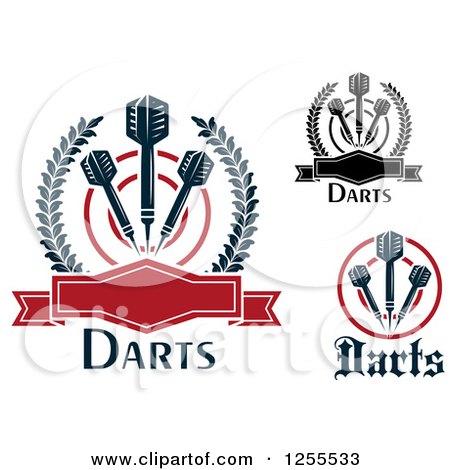 Clipart of Darts Targets and Text - Royalty Free Vector Illustration by Vector Tradition SM