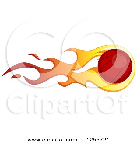 Clipart of a Basketball with Flames - Royalty Free Vector Illustration by BNP Design Studio