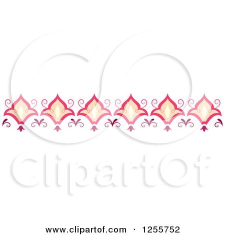 Clipart of a Floral Rule Border - Royalty Free Vector Illustration by BNP Design Studio