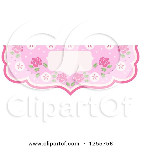 Clipart of a Vintage Rose and Dot Border - Royalty Free Vector Illustration by BNP Design Studio