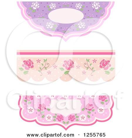 Clipart of Floral Shabby Chic Borders - Royalty Free Vector Illustration by BNP Design Studio