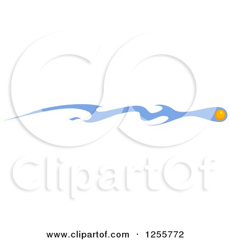 Clipart of a Ping Pong Ball with Blue Flames - Royalty Free Vector Illustration by BNP Design Studio