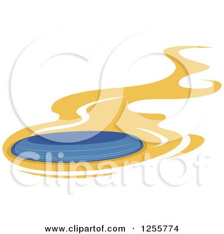 Clipart of a Frisbee with Yellow Flames - Royalty Free Vector Illustration by BNP Design Studio