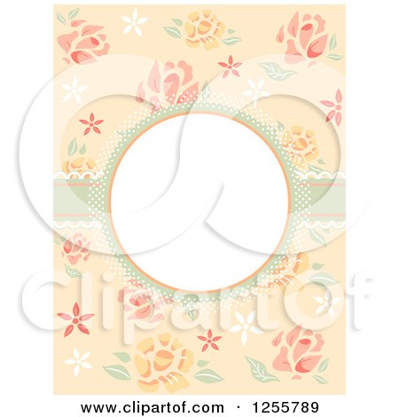 Clipart of a Shabby Chic Rose Frame - Royalty Free Vector Illustration by BNP Design Studio