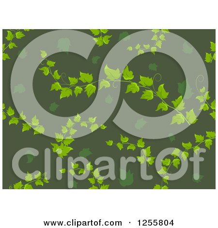 Clipart of a Seamless Background Pattern of Green Vines - Royalty Free Vector Illustration by BNP Design Studio