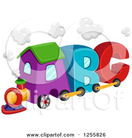 Clipart of a Colorful Abc Alphabet Letter Train - Royalty Free Vector Illustration by BNP Design Studio
