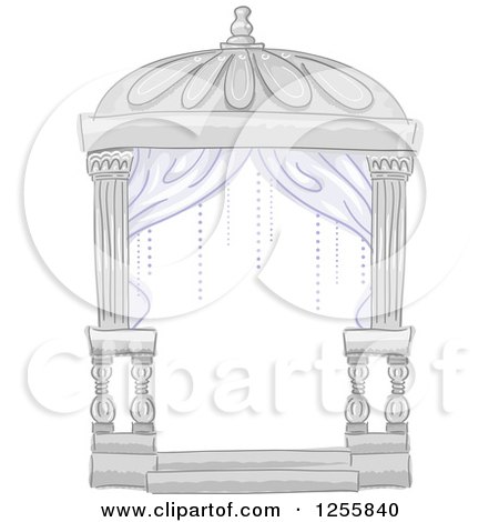 Clipart of a Formal Wedding Cabana Tent with Drapes - Royalty Free Vector Illustration by BNP Design Studio
