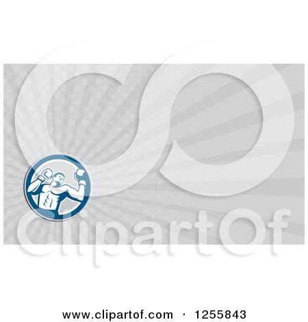 Clipart of a Boxer Business Card Design - Royalty Free Illustration by patrimonio