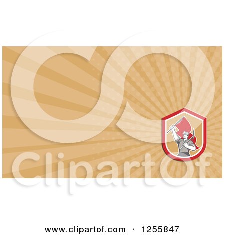 Clipart of a Coal Miner Business Card Design - Royalty Free Illustration by patrimonio