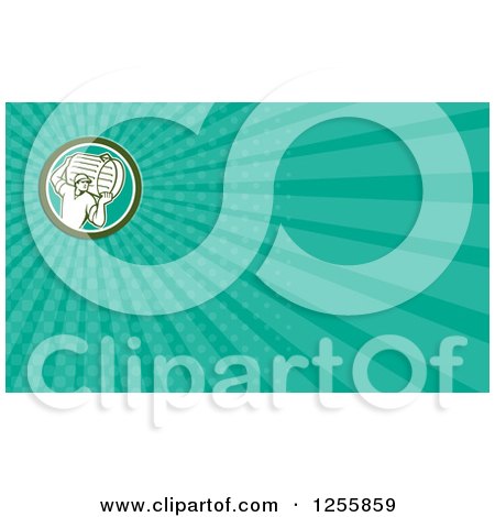 Clipart of a Garbage Man Business Card Design - Royalty Free Illustration by patrimonio