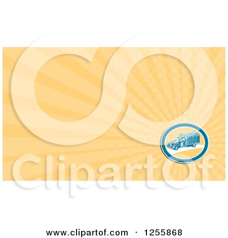 Clipart of a Retro Produce Truck Business Card Design - Royalty Free Illustration by patrimonio