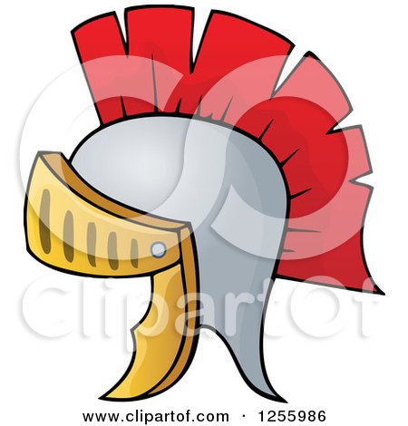 Clipart of a Greek Helmet - Royalty Free Vector Illustration by visekart