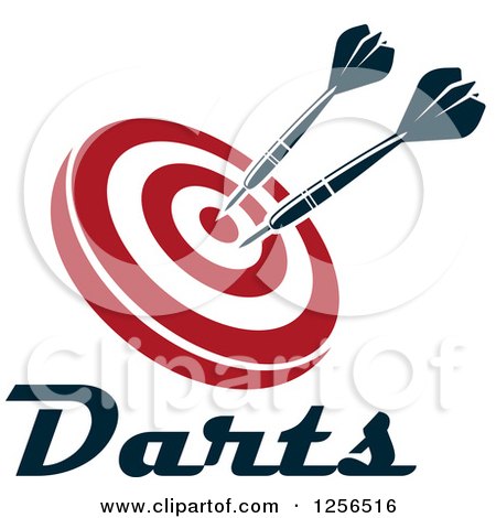 Clipart of Darts in a Target over Text - Royalty Free Vector Illustration by Vector Tradition SM