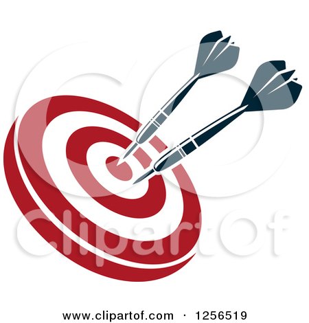Clipart of Darts in a Target - Royalty Free Vector Illustration by Vector Tradition SM