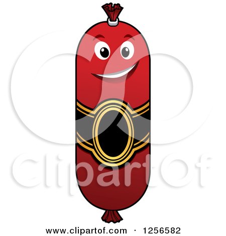 Clipart of a Happy Sausage - Royalty Free Vector Illustration by Vector Tradition SM