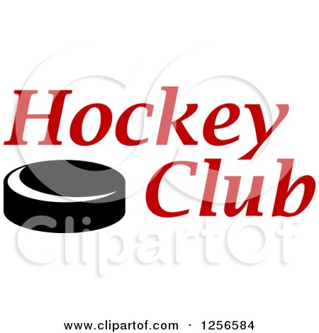 Clipart of a Black and White Puck with Hockey Puck Text - Royalty Free Vector Illustration by Vector Tradition SM