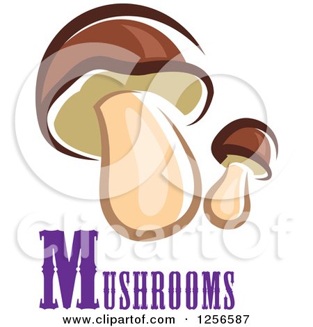 Clipart of Two Mushrooms with Text - Royalty Free Vector Illustration by Vector Tradition SM