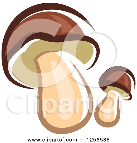 Clipart of Two Mushrooms - Royalty Free Vector Illustration by Vector Tradition SM