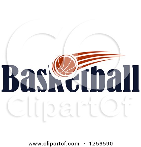 Clipart of a Basketball Flying over Text - Royalty Free Vector Illustration by Vector Tradition SM