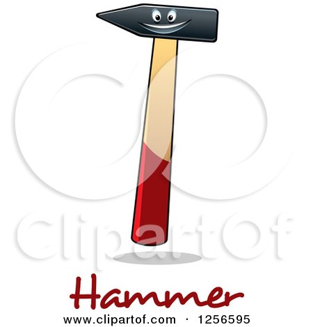 Clipart of a Happy Hammer Character with Text - Royalty Free Vector Illustration by Vector Tradition SM