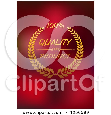 Clipart of a Quality Product Label on Red - Royalty Free Vector Illustration by Vector Tradition SM