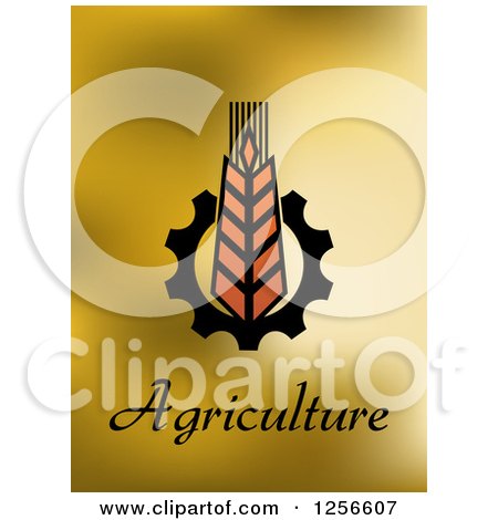 Clipart of Agriculture Text and Wheat - Royalty Free Vector Illustration by Vector Tradition SM