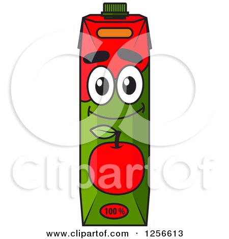 Clipart of a Red Apple Juice Carton Character - Royalty Free Vector Illustration by Vector Tradition SM