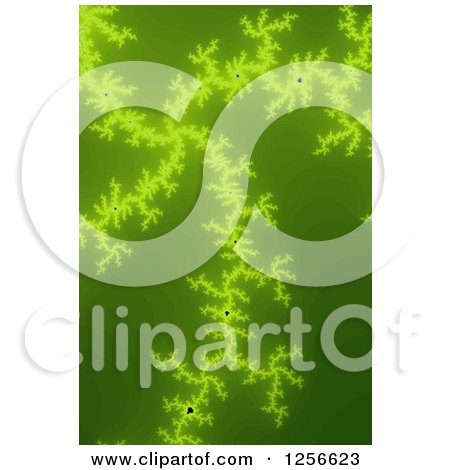 Clipart of a Green Mandelbrot Fractal Background - Royalty Free Illustration by oboy