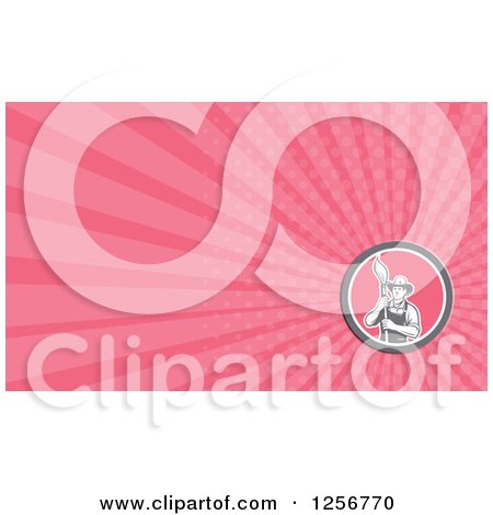 Clipart of a Retro Male Artist or Painter Business Card Design - Royalty Free Illustration by patrimonio