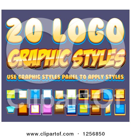 Clipart of Square Designs with Sample Text - Royalty Free Vector Illustration by vectorace