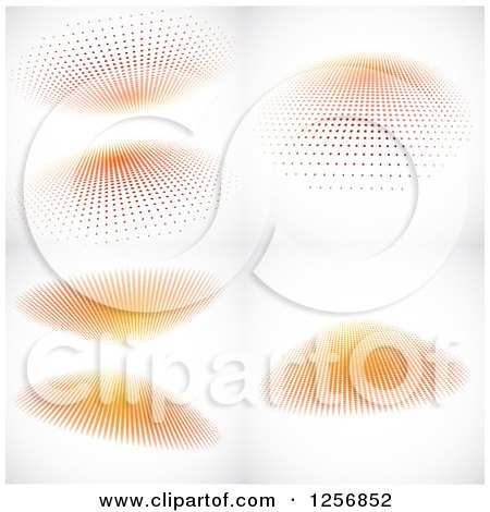 Clipart of Orange Halftone Backgrounds - Royalty Free Vector Illustration by vectorace