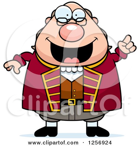 Clipart of a Chubby Benjamin Franklin with an Idea - Royalty Free Vector Illustration by Cory Thoman