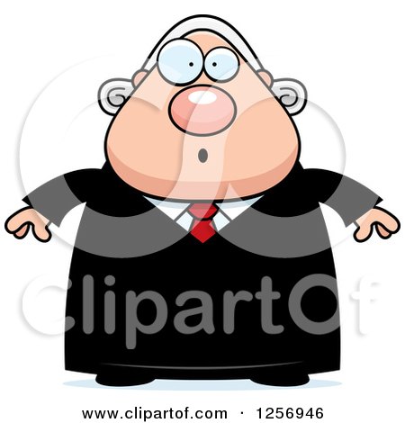 Clipart of a Surprised Chubby Caucasian Male Judge - Royalty Free Vector Illustration by Cory Thoman