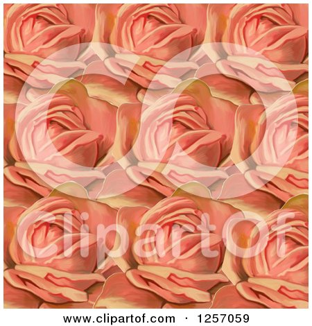 Clipart of a Background of Pink Roses - Royalty Free Illustration by Prawny
