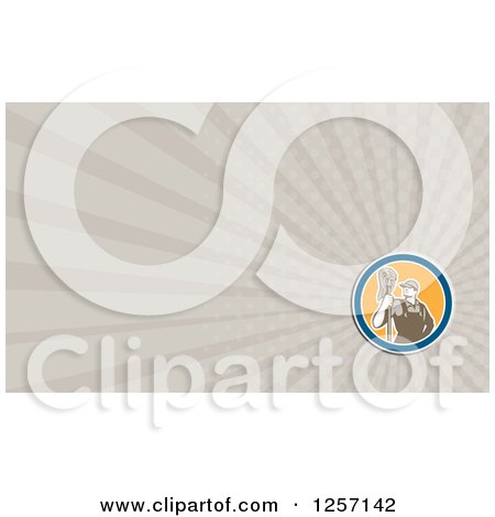 Clipart of a Janitor Business Card Design - Royalty Free Illustration by patrimonio