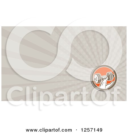 Clipart of a Dumbbell Business Card Design - Royalty Free Illustration by patrimonio
