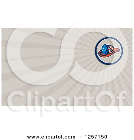 Clipart of a Retro American Flag Patterned Fireman Hat Business Card Design - Royalty Free Illustration by patrimonio