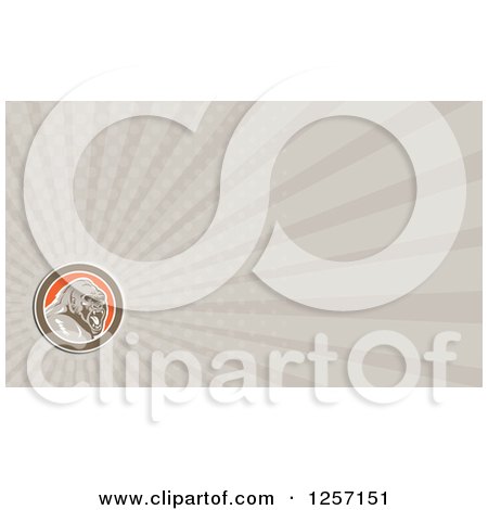 Clipart of a Mad Gorilla Business Card Design - Royalty Free Illustration by patrimonio