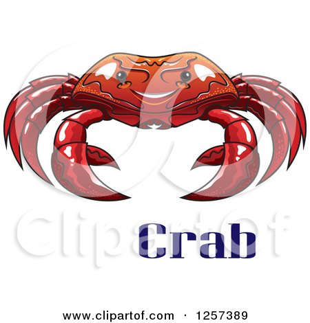 Clipart of a Red Crab over Text - Royalty Free Vector Illustration by Vector Tradition SM